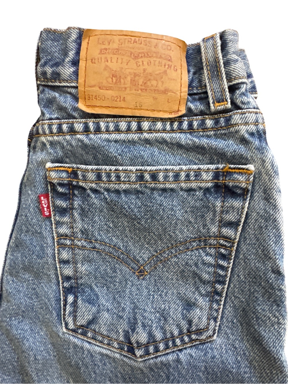Vintage 90’s Levi’s Boys Size 16 Slim Denim Jeans Medium Wash Straight Leg